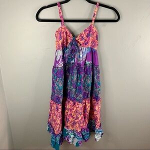Rainbow Jo Girls Hawaiian Tiered Ruffle Sun Dress